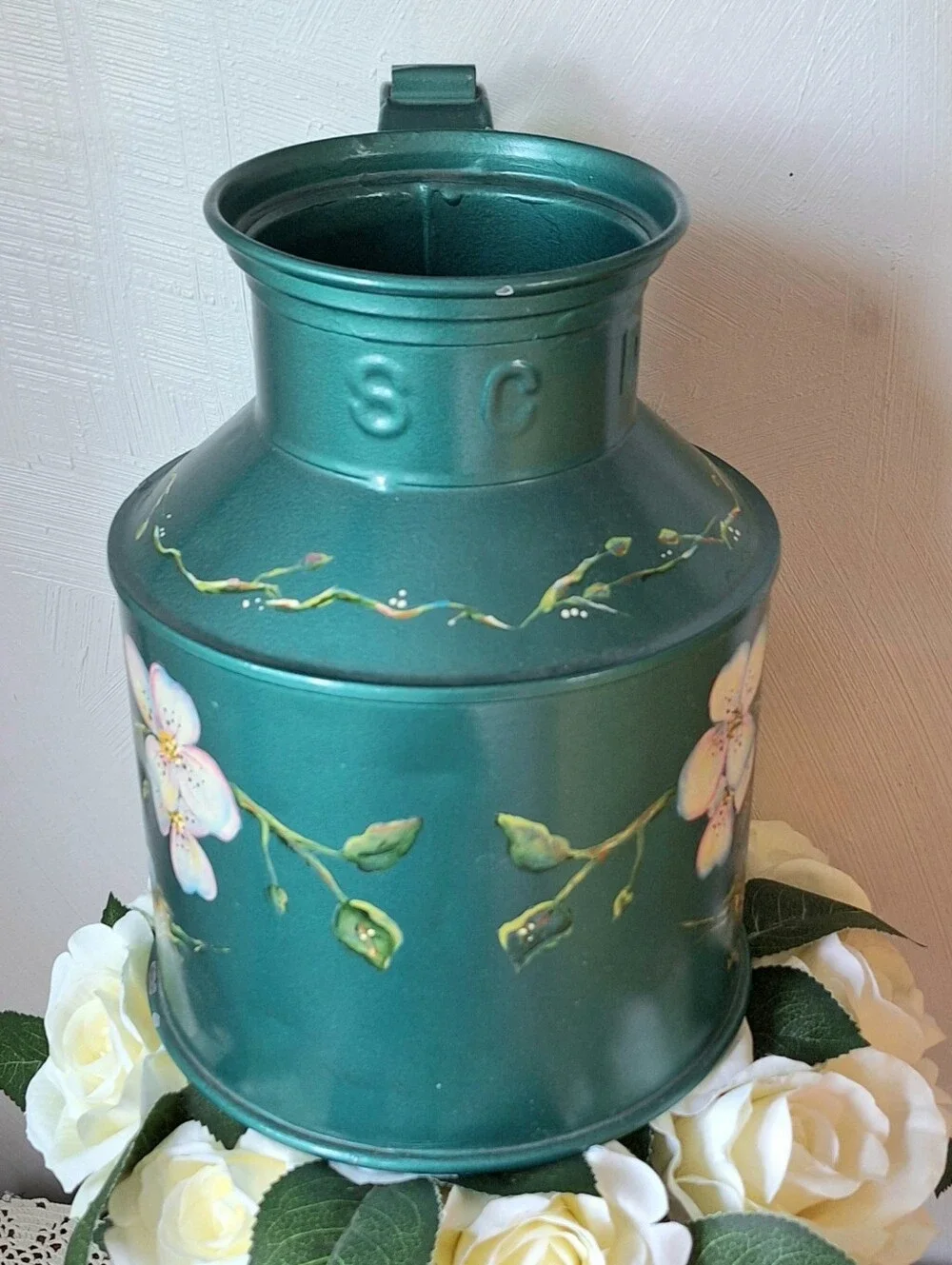 Vintage Hand Painted Bavarian Folk Art Milk Canister By Lorene